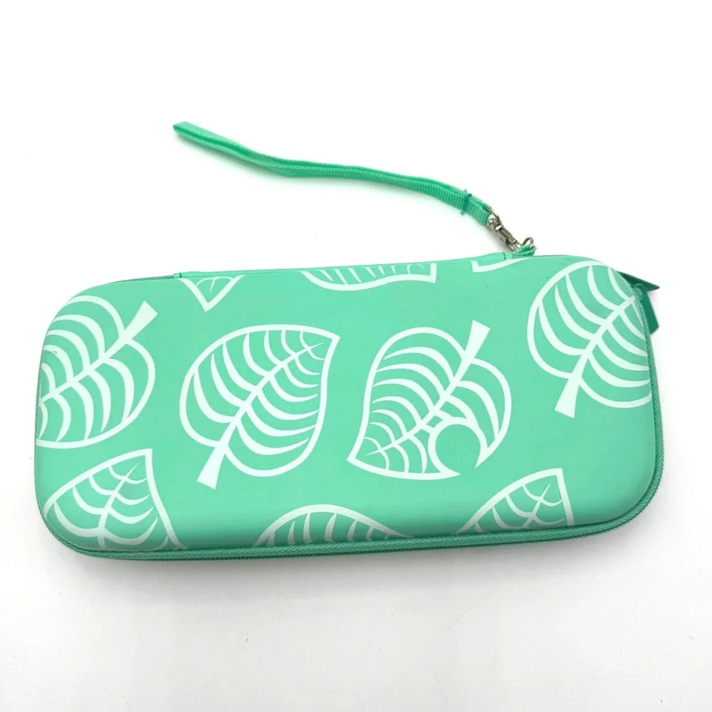 NINTENDO SWITCH NEW Protective Case Animal Crossing Mint Green Leaf Travel Carry